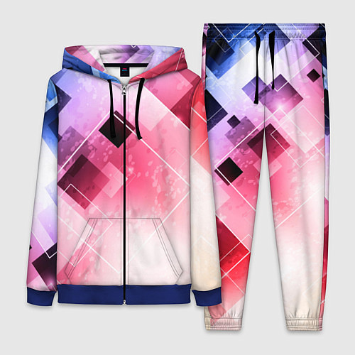 Женский костюм Розово-голубая абстрактная геометрия / 3D-Синий – фото 1