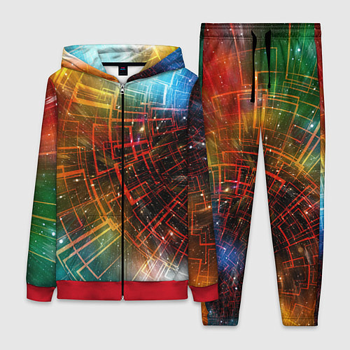 Женский костюм Portal - Neon Space - туннель из энергетических па / 3D-Красный – фото 1