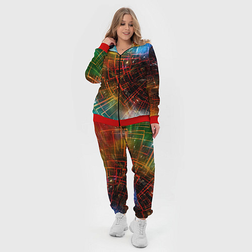 Женский костюм Portal - Neon Space - туннель из энергетических па / 3D-Красный – фото 4