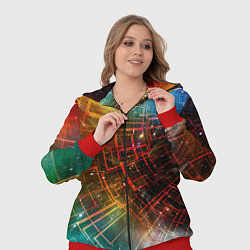 Женский 3D-костюм Portal - Neon Space - туннель из энергетических па, цвет: 3D-красный — фото 2