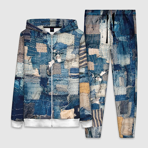 Женский костюм Patchwork Jeans Осень Зима 2023 / 3D-Белый – фото 1