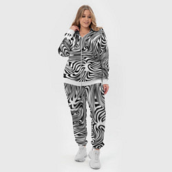 Женский 3D-костюм Сумасшедшая зебра Абстрактный узор с извилистыми л, цвет: 3D-белый — фото 2