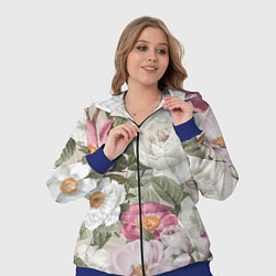 Женский 3D-костюм Цветы Розовый Сад Пион и Роз, цвет: 3D-синий — фото 2