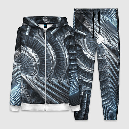 Женский костюм Фрактальный абстрактный паттерн Броня Fractal Abst / 3D-Белый – фото 1