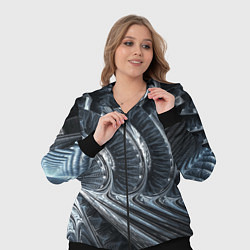 Женский 3D-костюм Фрактальный абстрактный паттерн Броня Fractal Abst, цвет: 3D-черный — фото 2