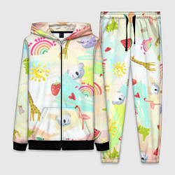 Женский 3D-костюм Красочные животные, цвет: 3D-черный