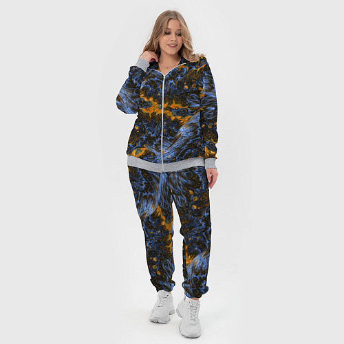 Женский костюм Оранжево-Синяя Вулканическая Лава / 3D-Меланж – фото 4