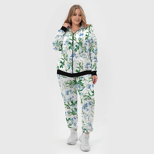 Женский костюм Цветы Синие Незабудки / 3D-Черный – фото 4