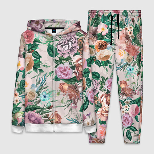 Женский костюм Color floral pattern Expressionism Summer / 3D-Белый – фото 1