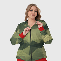Женский 3D-костюм 3д полигоны - камуфляж, цвет: 3D-красный — фото 2