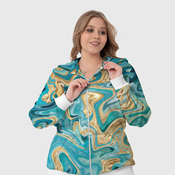 Женский 3D-костюм Marble Golden Blue, цвет: 3D-белый — фото 2