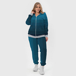 Женский 3D-костюм Blue stripes gradient, цвет: 3D-меланж — фото 2
