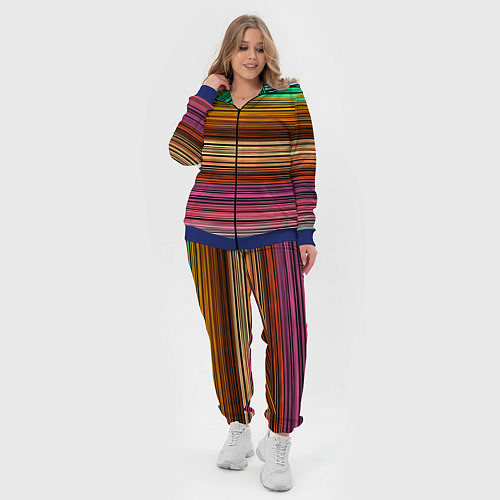 Женский костюм Multicolored thin stripes Разноцветные полосы / 3D-Синий – фото 4