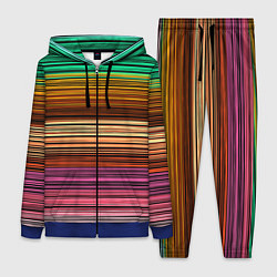 Женский 3D-костюм Multicolored thin stripes Разноцветные полосы, цвет: 3D-синий