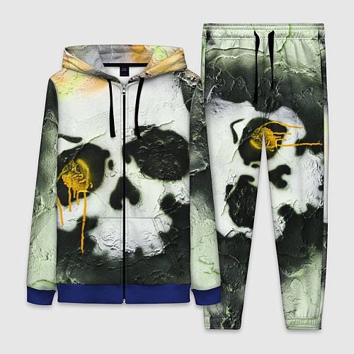 Женский костюм Череп на поверхности в красках - Жёлтый / 3D-Синий – фото 1