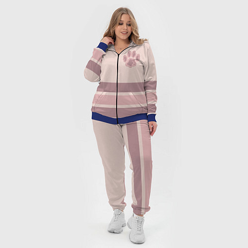 Женский костюм Коричневые полосы на кремовом фоне stripes cream c / 3D-Синий – фото 4