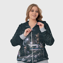 Женский 3D-костюм Ночная улица города - Белый, цвет: 3D-меланж — фото 2
