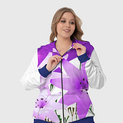 Женский 3D-костюм Flowers purple light, цвет: 3D-синий — фото 2