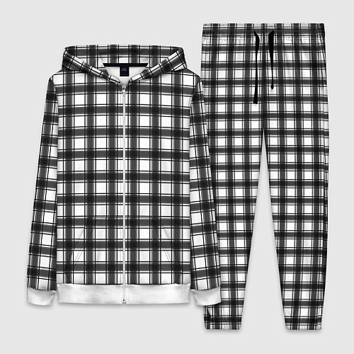 Женский костюм Black and white trendy checkered pattern / 3D-Белый – фото 1