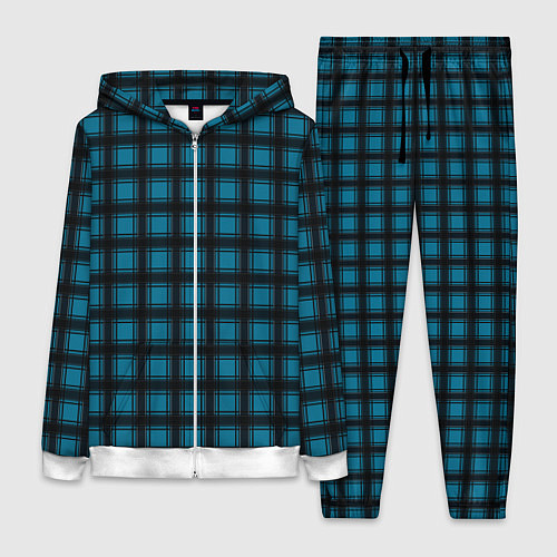 Женский костюм Black and blue plaid / 3D-Белый – фото 1