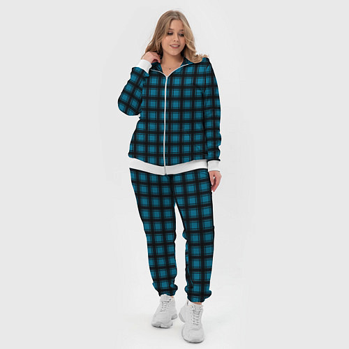 Женский костюм Black and blue plaid / 3D-Белый – фото 4