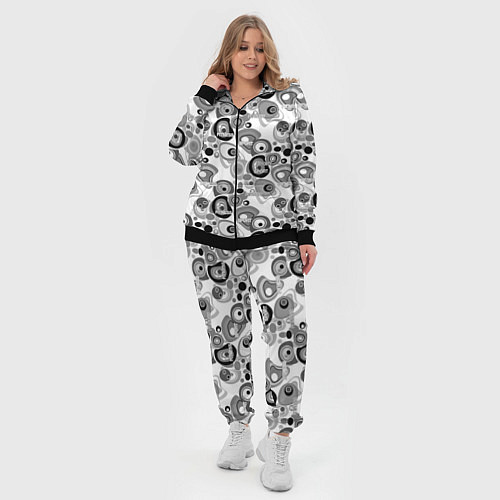 Женский костюм Black and white sport pattern / 3D-Черный – фото 4