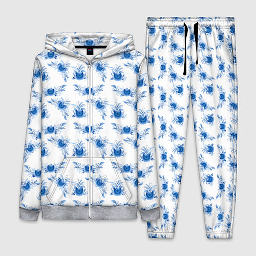 Женский костюм Blue floral pattern / 3D-Меланж – фото 1