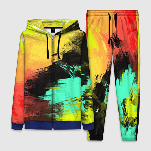 Женский костюм Яркий красочный гранж / 3D-Синий – фото 1