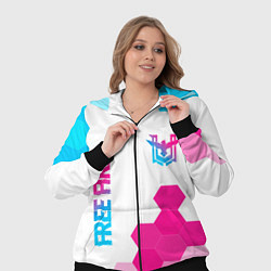 Женский 3D-костюм Free Fire neon gradient style: символ и надпись ве, цвет: 3D-черный — фото 2