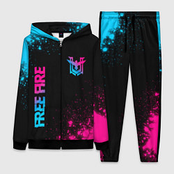 Женский костюм Free Fire - neon gradient: символ и надпись вертик