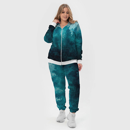 Женский костюм Темный хвойный лес / 3D-Белый – фото 4