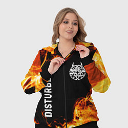 Женский 3D-костюм Disturbed и пылающий огонь, цвет: 3D-черный — фото 2