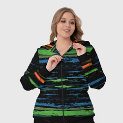 Женский 3D-костюм Мазки цветной краской paint strokes abstract, цвет: 3D-черный — фото 2