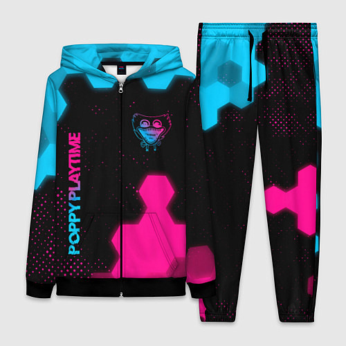 Женский костюм Poppy Playtime - neon gradient: символ и надпись в / 3D-Черный – фото 1