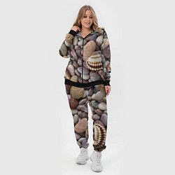 Женский 3D-костюм Морские камни и ракушки, цвет: 3D-черный — фото 2