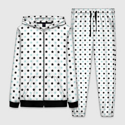 Женский костюм Бирюзовые, черные звезды на белом