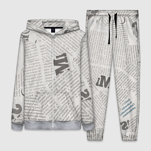 Женский костюм Белая газета / 3D-Меланж – фото 1