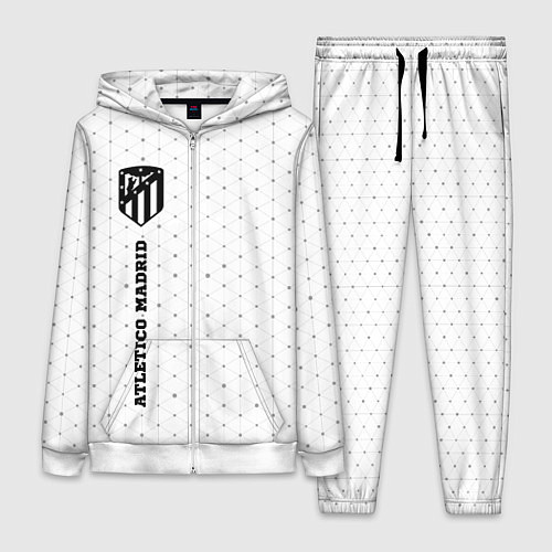 Женский костюм Atletico Madrid sport на светлом фоне: по-вертикал / 3D-Белый – фото 1