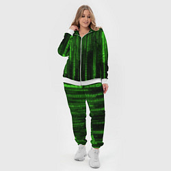 Женский 3D-костюм Двоичный код зеленый, цвет: 3D-белый — фото 2