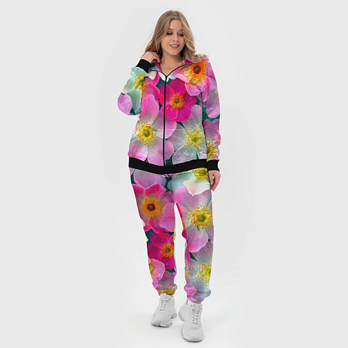 Женский костюм Сказочные разноцветные цветы / 3D-Черный – фото 4
