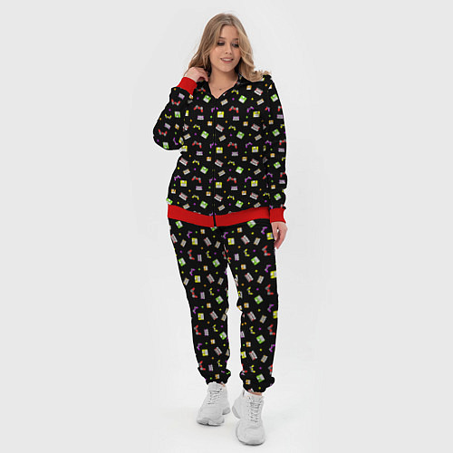 Женский костюм 90s pattern on black / 3D-Красный – фото 4