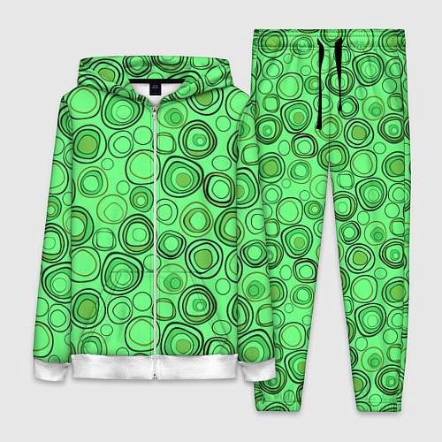Женский костюм Ярко-зеленый неоновый абстрактный узор / 3D-Белый – фото 1