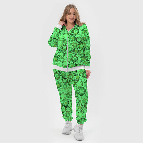 Женский костюм Ярко-зеленый неоновый абстрактный узор / 3D-Белый – фото 4