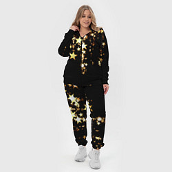 Женский 3D-костюм Золотые праздничные звезды, цвет: 3D-черный — фото 2
