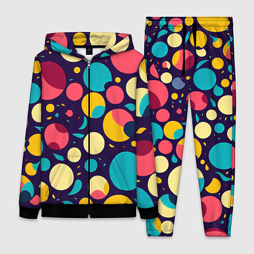 Женский костюм Яркие позитивные кружочки / 3D-Черный – фото 1