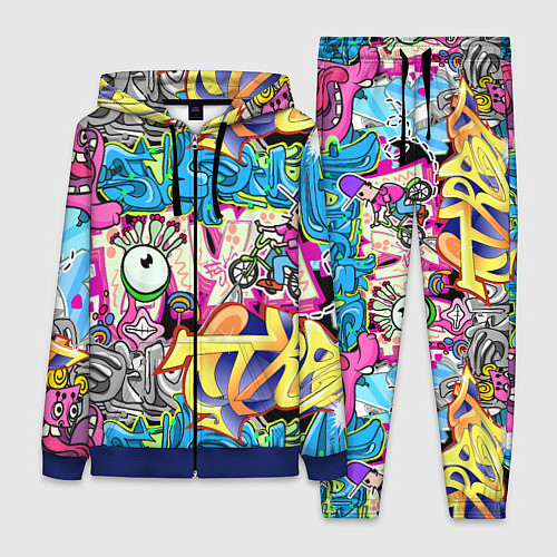 Женский костюм Велосипедист и глаз граффити / 3D-Синий – фото 1