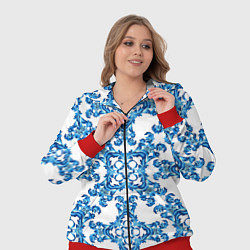 Женский 3D-костюм Гжель рисунок цветы, цвет: 3D-красный — фото 2