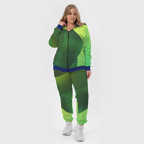 Женский костюм Зелёные абстрактные волны / 3D-Синий – фото 4
