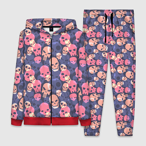 Женский костюм Черепа разной формы / 3D-Красный – фото 1