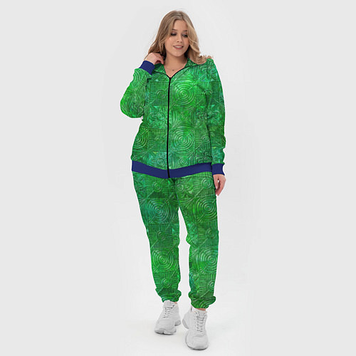 Женский костюм Узорчатый зеленый стеклоблок имитация / 3D-Синий – фото 4